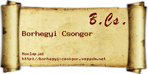 Borhegyi Csongor névjegykártya